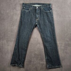Levis 505 Regular Fit Dark Wash Denim Jeans Mens 36x32‎ Straight Leg